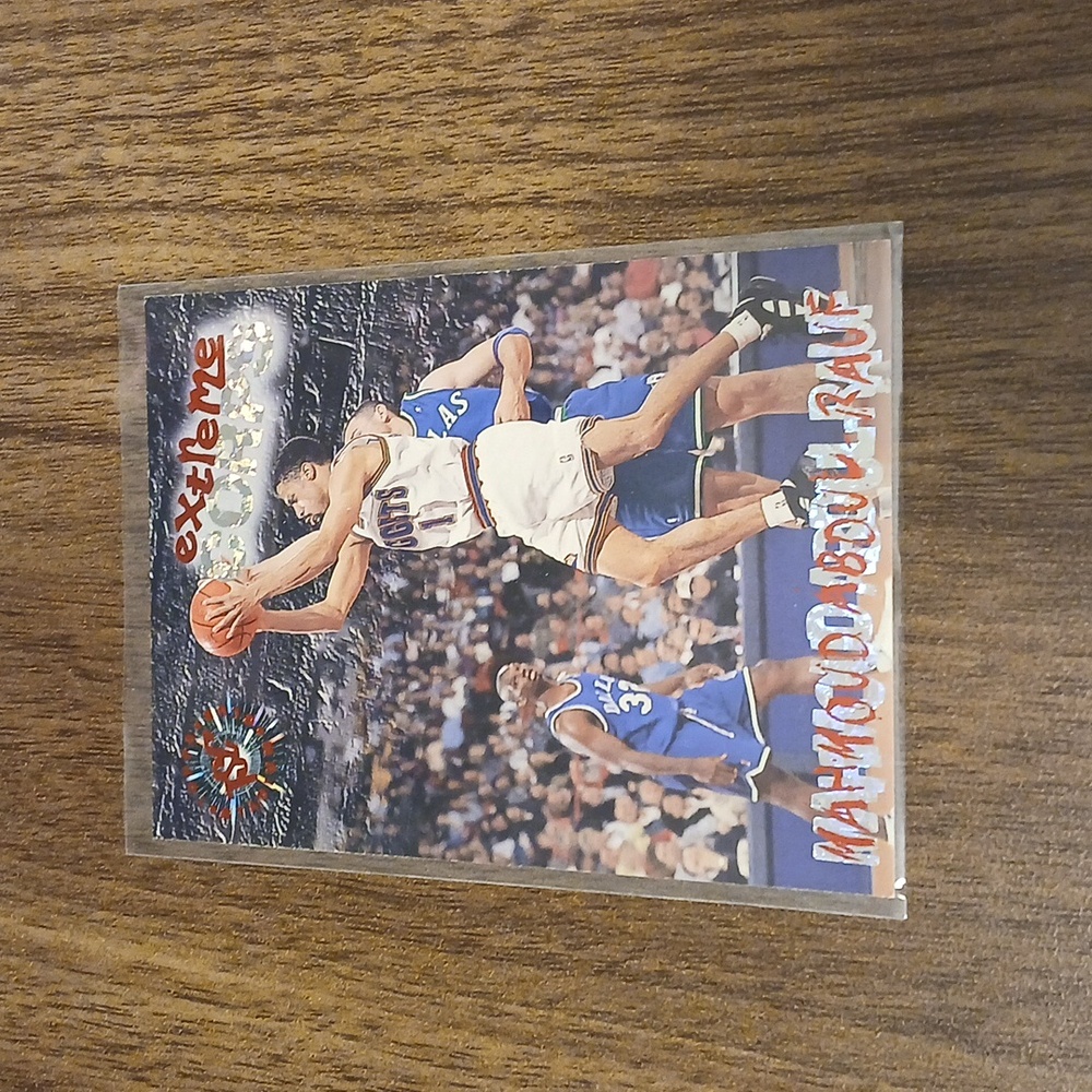 Mahmoud Abdul-rauf nuggets 2.5 in x 3.5 in blue brown red basketball card
